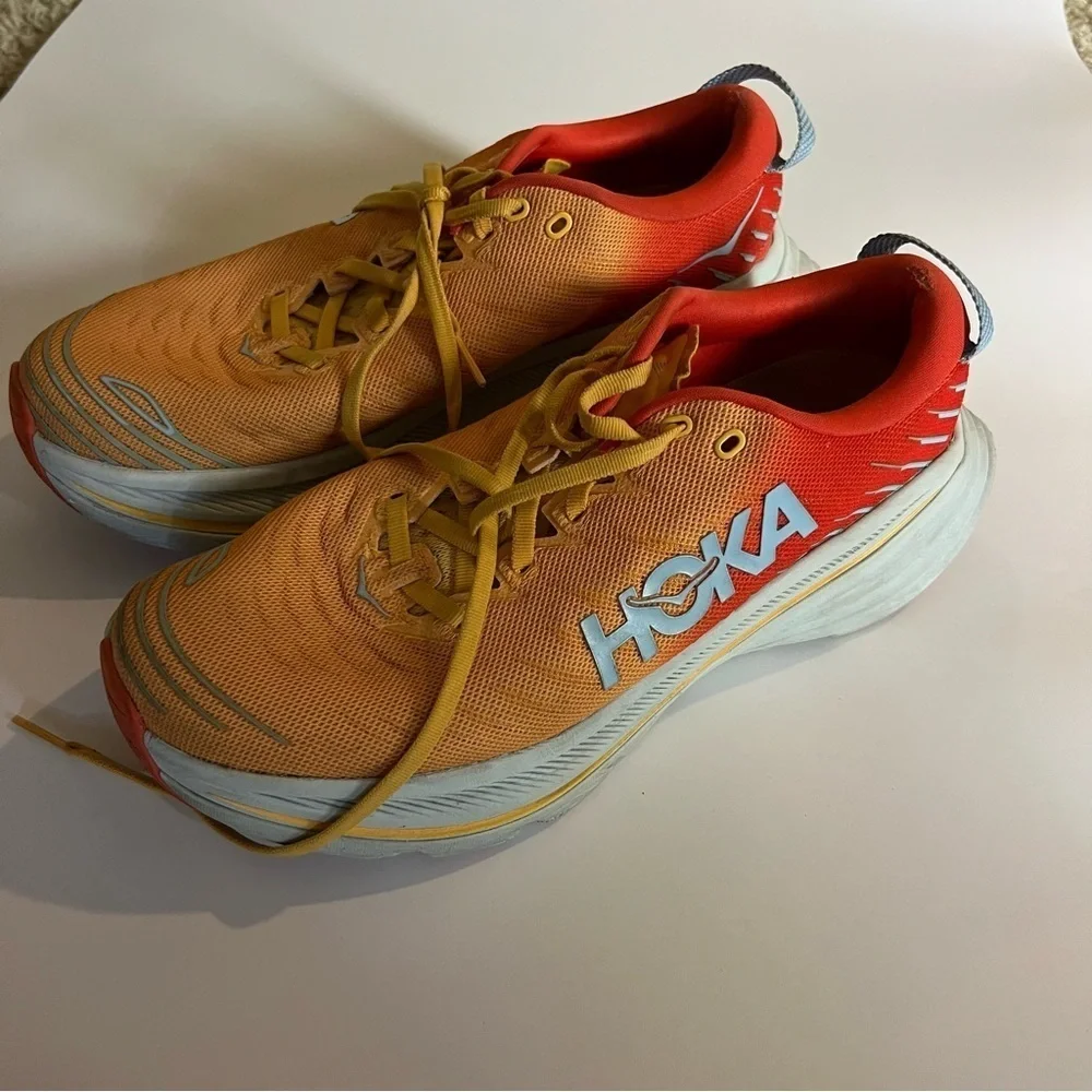 Hoka bondi X fiesta amber yellow
